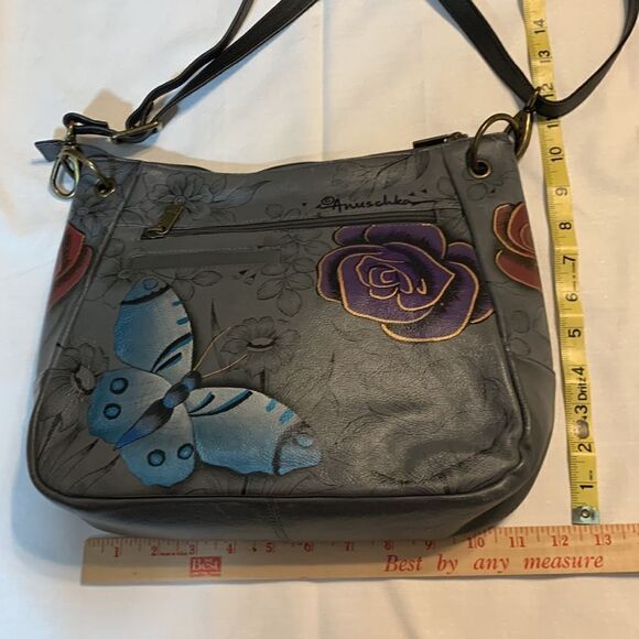 Anuschka Floral Paradise hand painted leather hobo bag - Picture 4 of 12